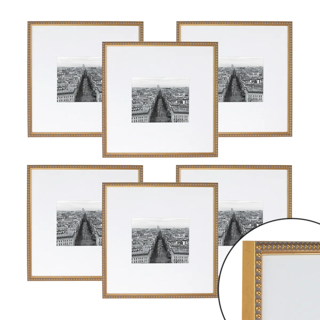 Wood Picture Frame - Set of 6 with Mat